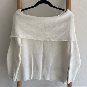 DIVIDED H&M White Off the Shoulder Sweater - Size M